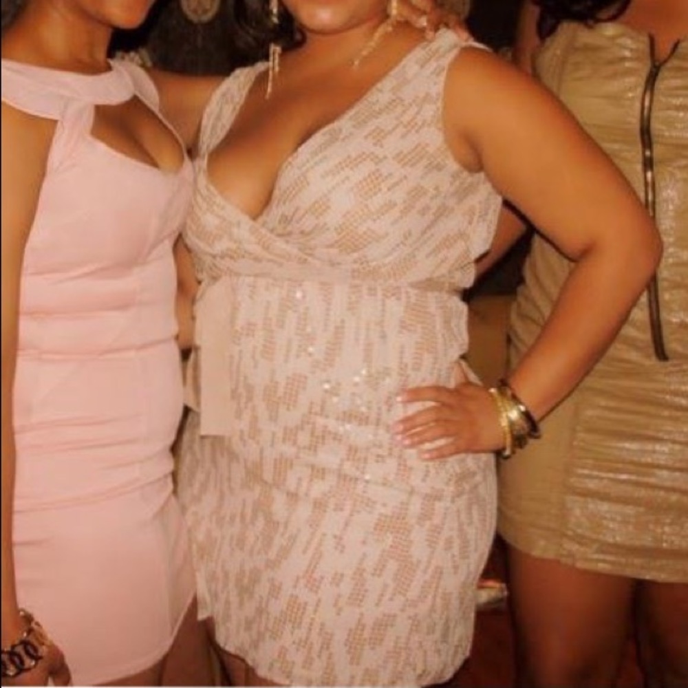 Short Gold Sequin Party Dress